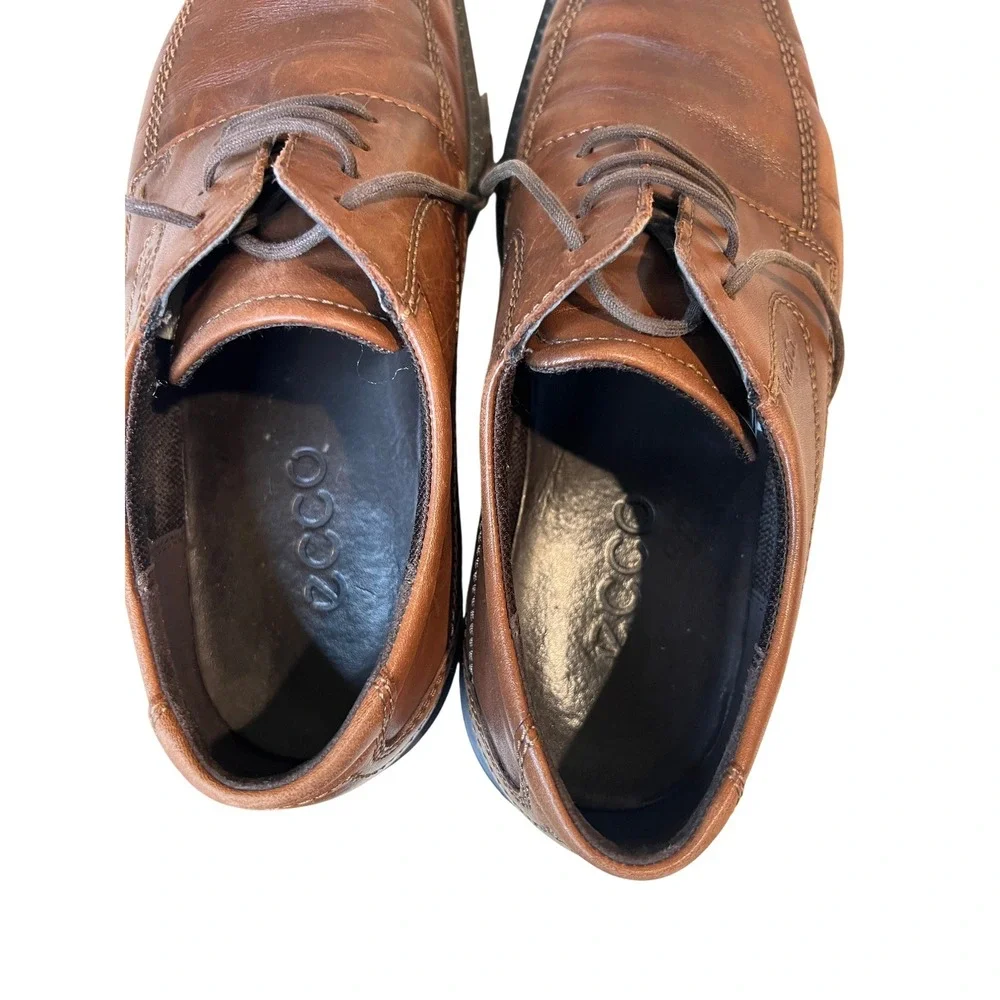 ECCO Mens Brown Leather Lace Up Dress Shoes‎ Size 44